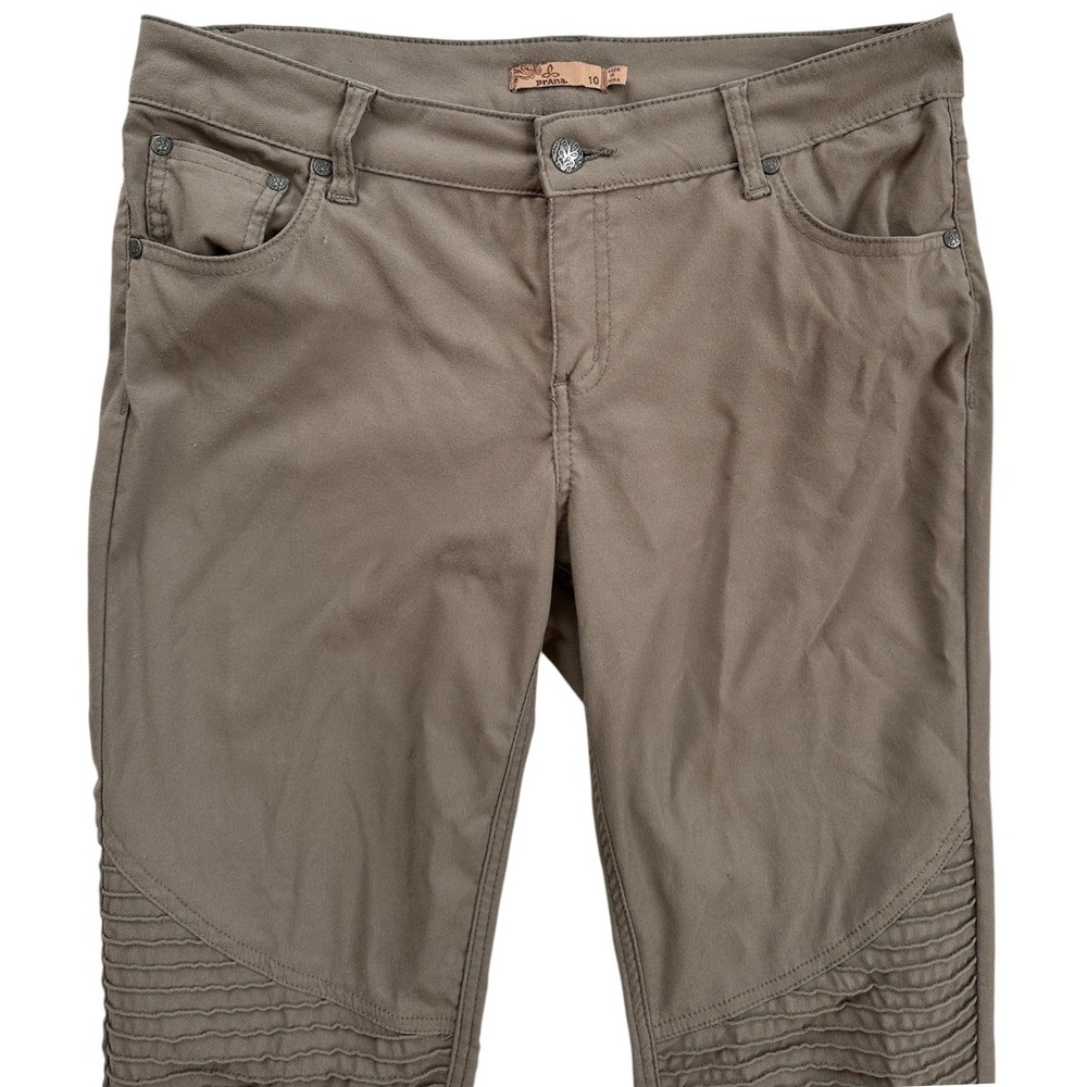 Prana Kara Moto Pants Womens Size 10 Brown Excellent‎ Pintuck Stretch Hiking